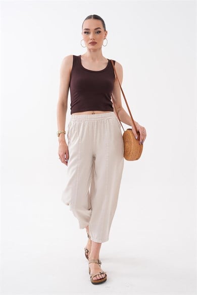 Kadın Beli Lastikli Tensel Balon Pantolon 260507 -