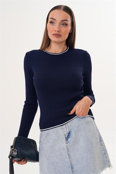 Kadın Bisiklet Yaka İnce Örme Kazak 255097 -