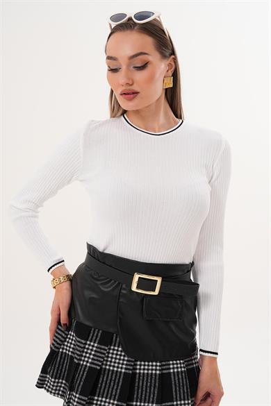 Kadın Bisiklet Yaka İnce Örme Kazak 255097 -