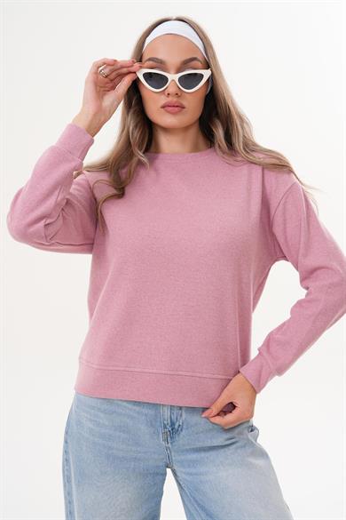 Kadın Bisiklet Yaka Selanik Örme Sweatshirt 255010 -