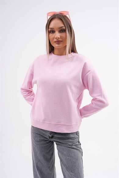 Kadın Bisiklet Yaka Selanik Örme Sweatshirt 255010 -