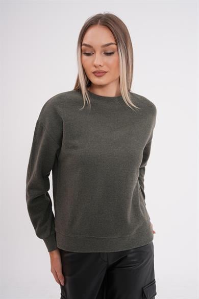 Kadın Bisiklet Yaka Selanik Örme Sweatshirt 255010 -