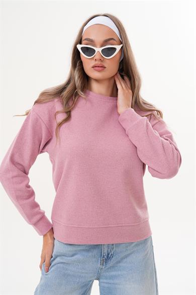 Kadın Bisiklet Yaka Selanik Örme Sweatshirt 255010 -