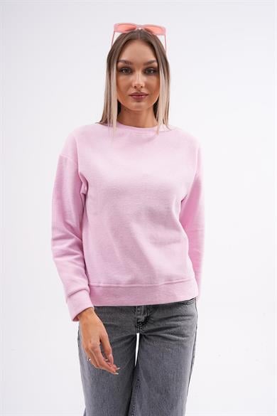 Kadın Bisiklet Yaka Selanik Örme Sweatshirt 255010 -