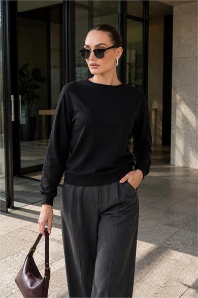 Kadın Bisiklet Yaka Sweatshirt 265189 -