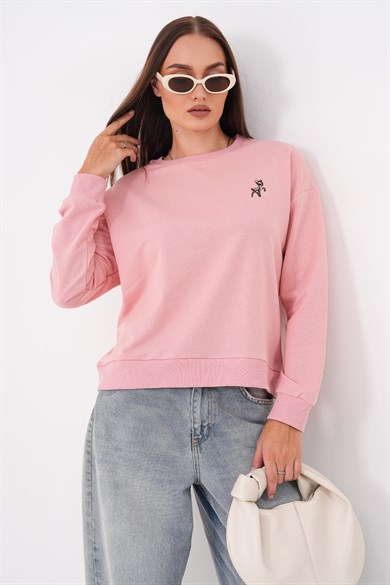 Kadın Ceylan Nakışlı İki İplik Sweatshirt 265112 -