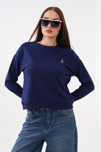 Kadın Ceylan Nakışlı İki İplik Sweatshirt 265112 -