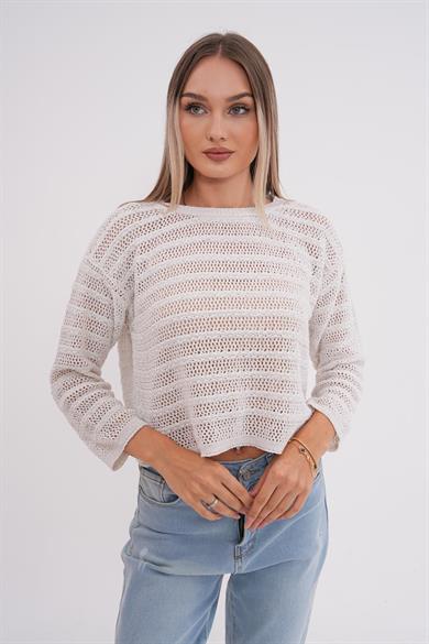 Kadın Desenli Triko Örme Kazak 245299 -
