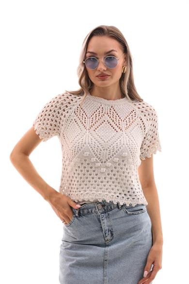Kadın Desenli Triko Örme Triko Kazak 245047 -