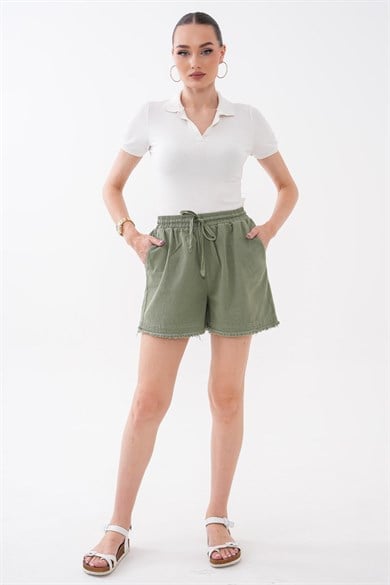 Kadın Gabardin Kısa Şort 260509 -