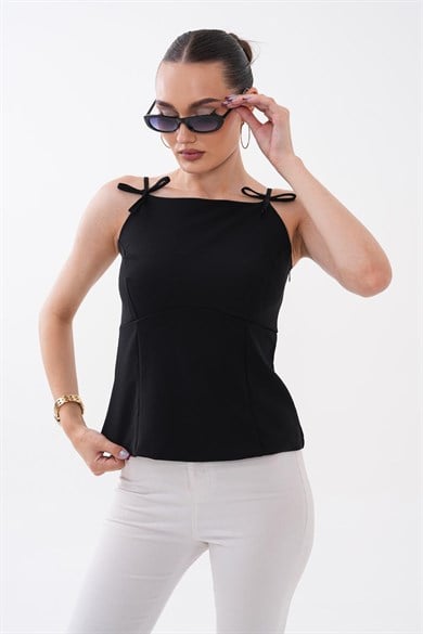 Kadın İp Askılı Fiyonk Detaylu Bluz 260581 -