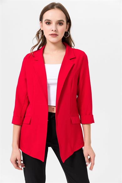 Kadın Kapri Kol Önü Açık Blazer Ceket