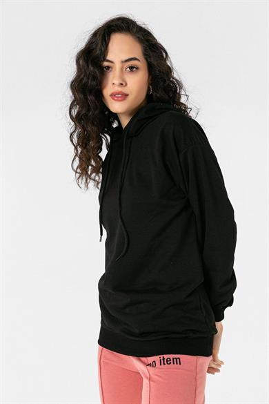 Kadın Kapüşonlu İki İplik Sweatshirt