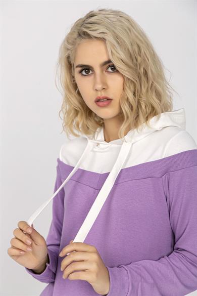 Kadın Kapüşonlu Uzun Sweatshirt
