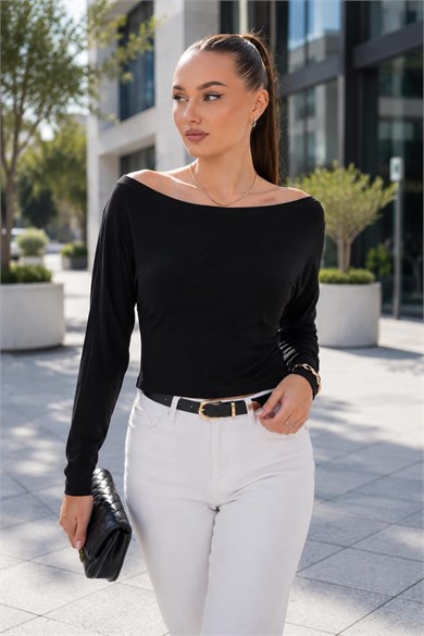 Kadın Kayık Yaka Vorteks Yarasa Bluz 265085 -