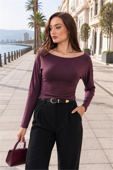Kadın Kayık Yaka Vorteks Yarasa Bluz 265085 -
