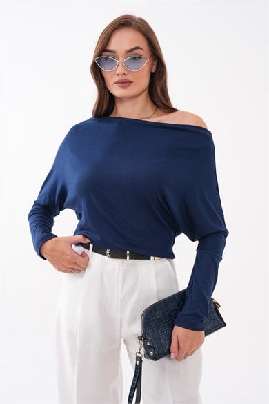 Kadın Kayık Yaka Yarasa Kol Bluz 265074 -
