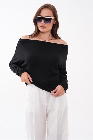 Kadın Kayık Yaka Yarasa Kol Bluz 265074 -