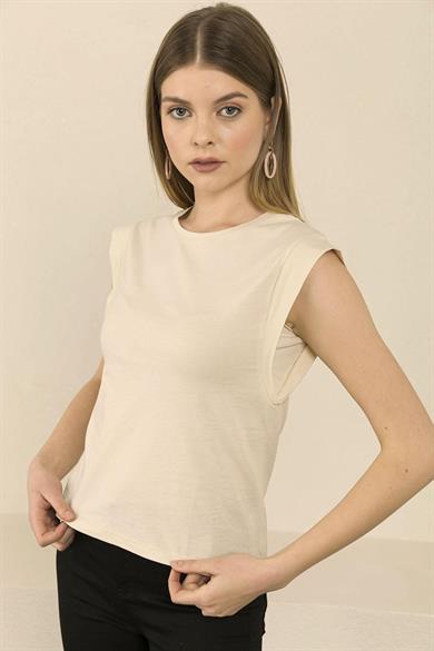 Kadın Kolsuz Bisiklet Yaka Sporcu T-Shirt 250021 -