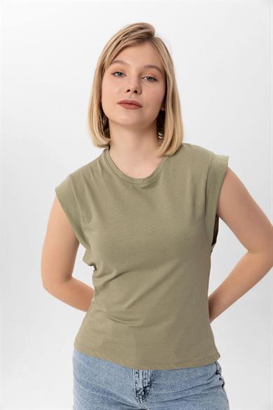 Kadın Kolsuz Bisiklet Yaka Sporcu T-Shirt 250021 -