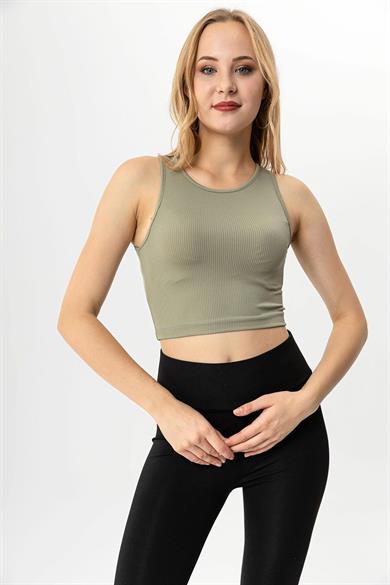 Kadın Kolsuz Crop Atlet