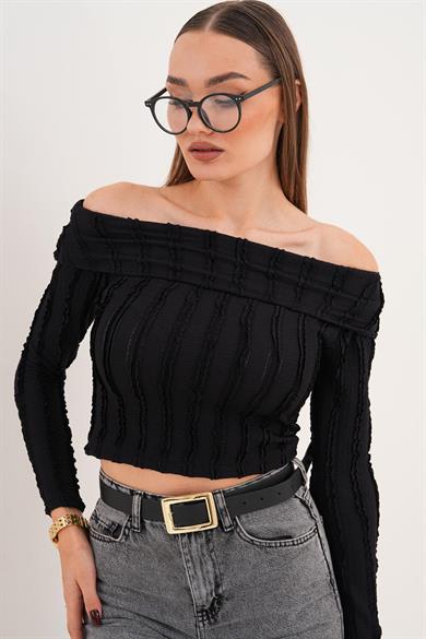 Kadın Madonna Yaka Bluz 255335 -