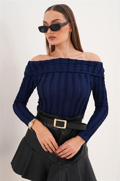 Kadın Madonna Yaka Bluz 255335 -