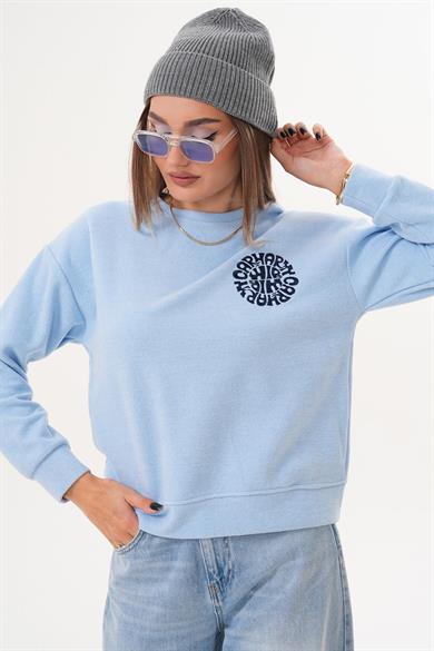 Kadın Nakış Detaylı Selanik Örme Sweatshirt 255224 -