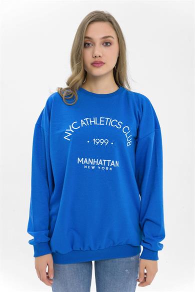 Kadın Önü Baskı Detaylı Oversize Sweatshirt