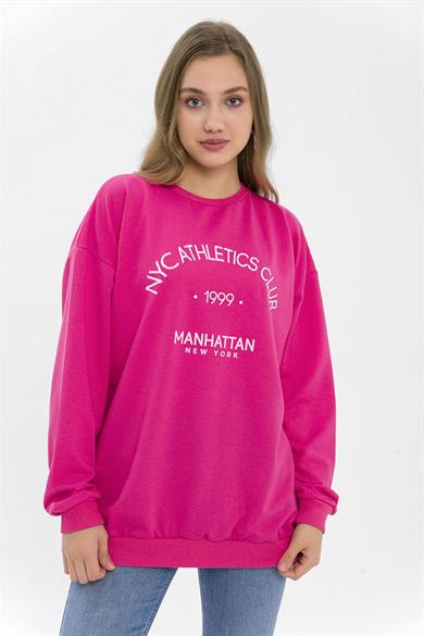 Kadın Önü Baskı Detaylı Oversize Sweatshirt
