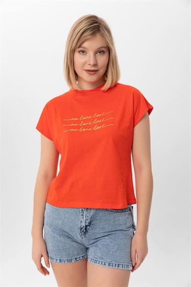 Kadın Önü Varak Baskılı T-shirt 250036 -