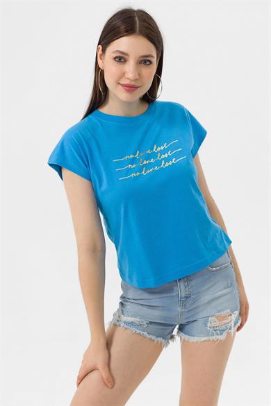 Kadın Önü Varak Baskılı T-shirt 250036 -