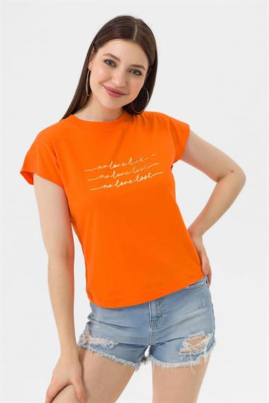 Kadın Önü Varak Baskılı T-shirt 250036 -