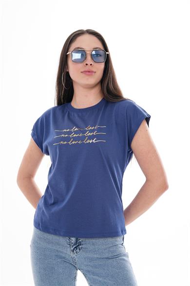 Kadın Önü Varak Baskılı T-shirt 250036 -