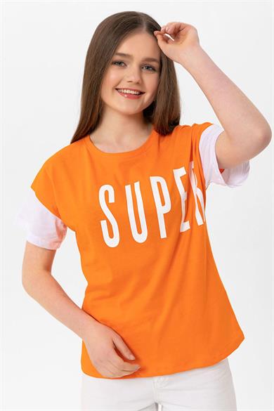 Kadın Önü Yazı Baskılı T-Shirt 230068 -
