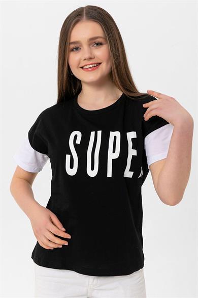 Kadın Önü Yazı Baskılı T-Shirt 230068 -