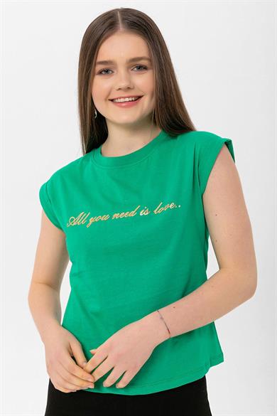 Kadın Önü Yazı Baskılı T-Shirt 250032 -