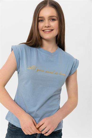 Kadın Önü Yazı Baskılı T-Shirt 250032 -