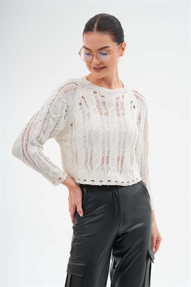Kadın Örgü Triko Örme Kazak 255201 -