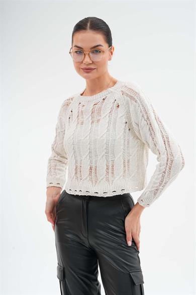 Kadın Örgü Triko Örme Kazak 255201 -