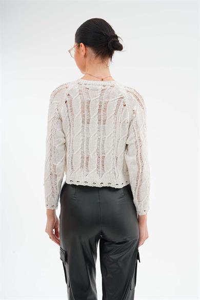 Kadın Örgü Triko Örme Kazak 255201 -
