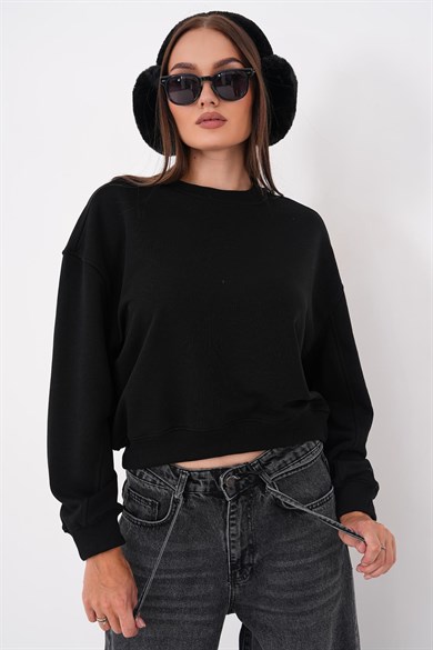 Kadın Oversize Kısa Sweatshirt 265122 -
