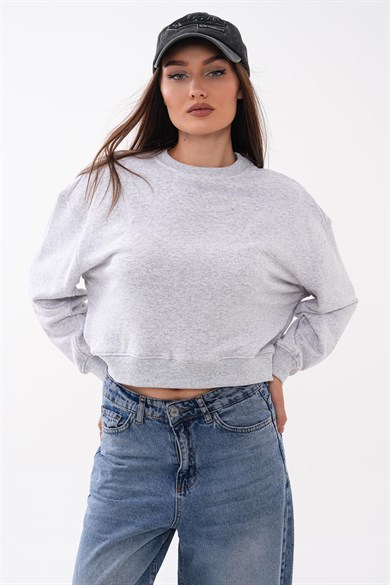Kadın Oversize Kısa Sweatshirt 265122 -
