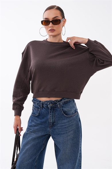 Kadın Oversize Kısa Sweatshirt 265122 -