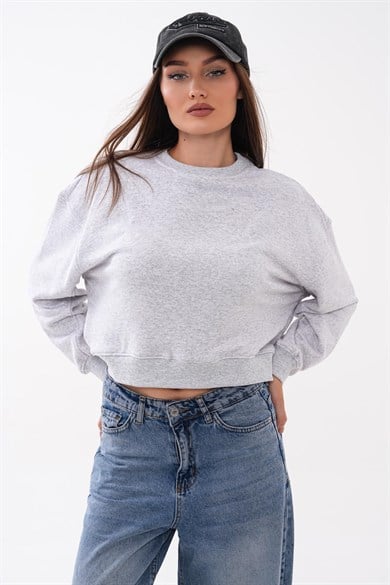 Kadın Oversize Kısa Sweatshirt 265122 -