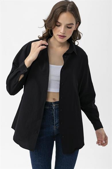 Kadın Oversize Poplik Gömlek 250239 -
