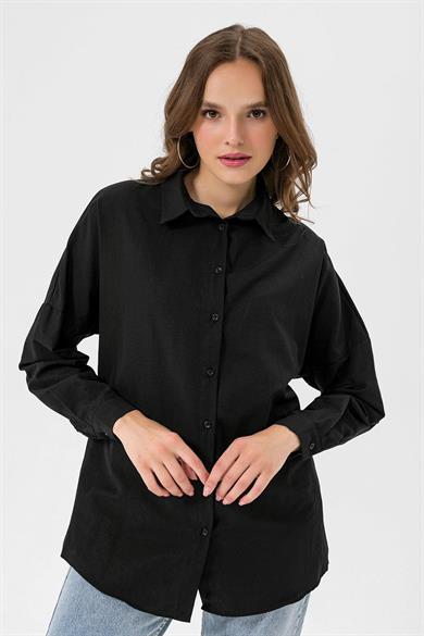 Kadın Oversize Poplik Gömlek