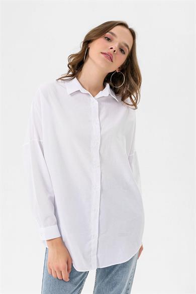 Kadın Oversize Poplik Gömlek