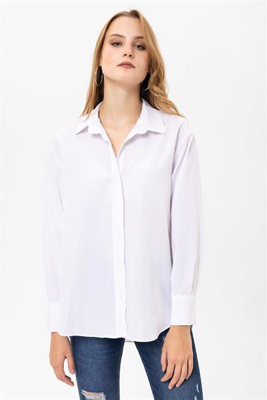 Kadın Oversize Poplin Gömlek 250242 -