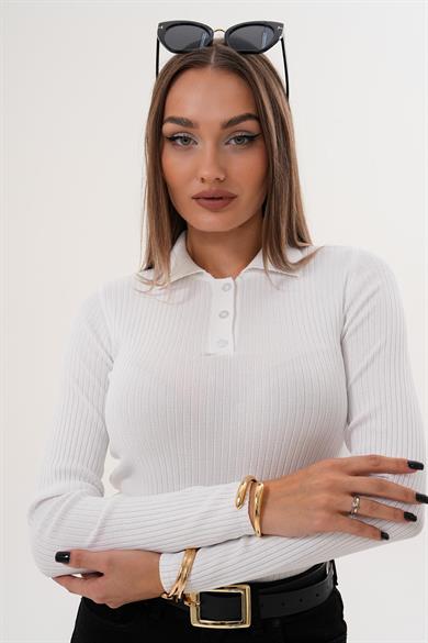 Kadın Polo Yaka Bluz 255094 -